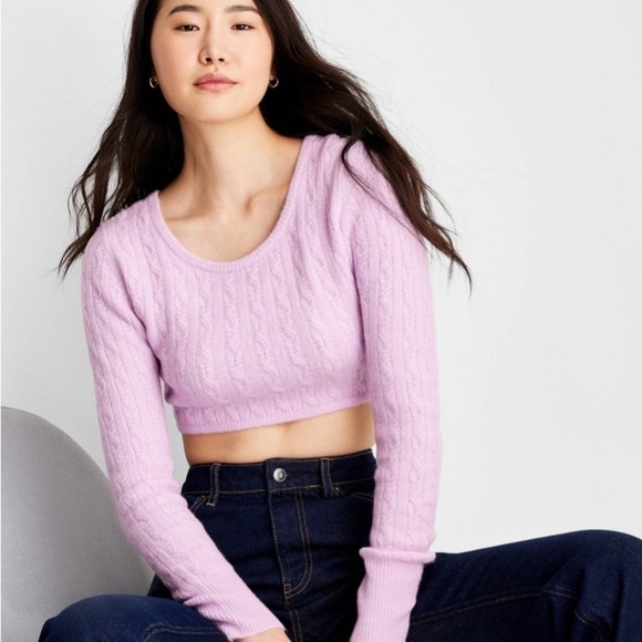 Women's Cropped Scoop Neck Sweater -
Future Collective new - Picture 3 of 8